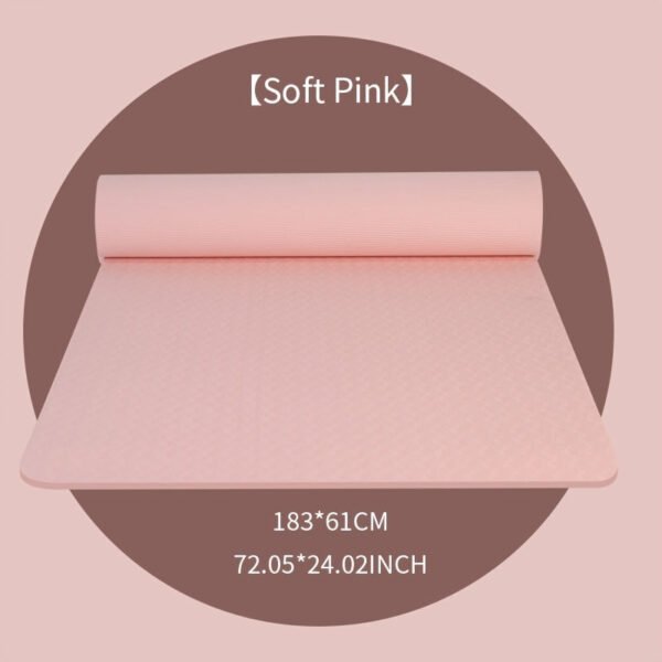 1pc Solid Color TPE Yoga Mat, Lightweight Non-slip Fitness Mute Exercise Mat For Outdoor Sports, Yoga Equipment, Home Workout Supplies