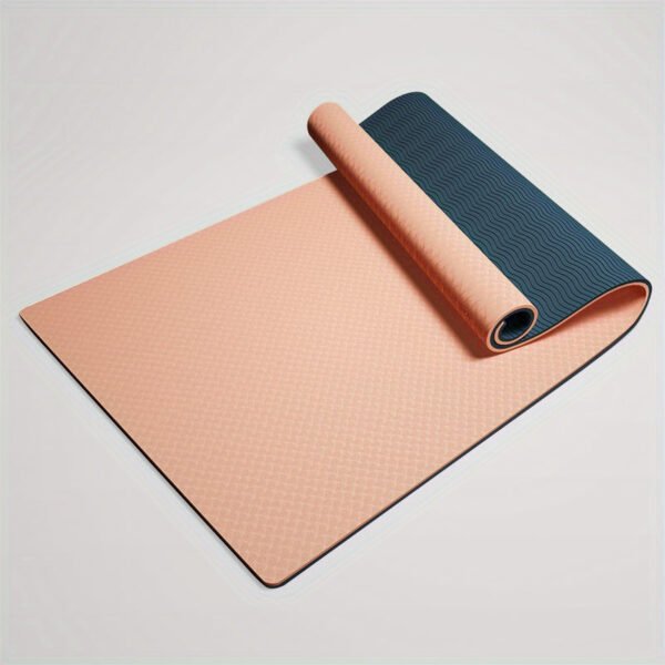1pc Solid Color Double-sided Non-slip Yoga Mat, Thicken TPE Pilates Mat, Workout Auxiliary Equipment