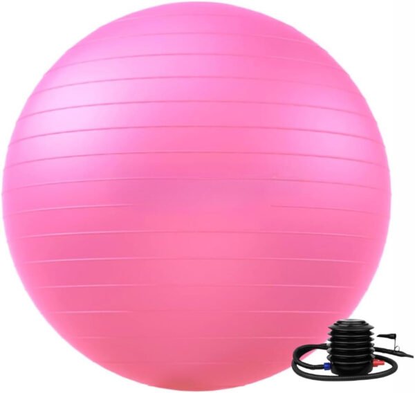 Exercise Ball | Yoga Ball for Workout, Physical Therapy, Pregnancy, Physical Fitness | Fitness Ball Chair for Office, Home Gym with Foot Pump