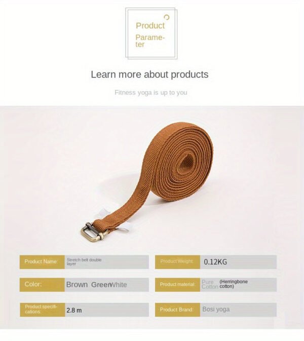 Cotton Yoga Stretch Straps, 2.8m, Yoga Belt For Stretching And Strength Training, Yoga Sports Straps With Durable Buckle