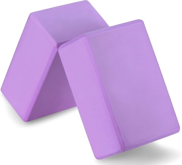 2 High Density Yoga Blocks, 9"x6"x4" Each, Pair, Multiple Colors