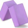 2 High Density Yoga Blocks, 9"x6"x4" Each, Pair, Multiple Colors