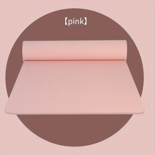 1pc Solid Color TPE Yoga Mat, Lightweight Non-slip Fitness Mute Exercise Mat For Outdoor Sports, Yoga Equipment, Home Workout Supplies