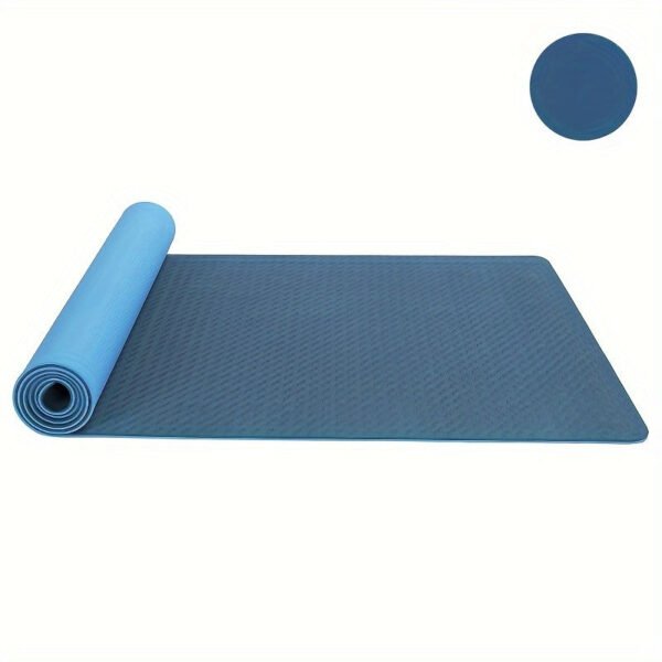 1pc Two-color Soft TPE Yoga Mat, Thickened Non-slip Sports Fitness Mat, Suitable For Dance, Exercise, Body Training