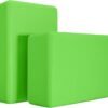 Yoga Blocks 2 Pack, Premium Yoga Brick Foam Blocks to Improve Strength, Flexibility & Balance, Light Weight - Safe and Stable Support for Yoga, Pilates, Meditation & Stretching