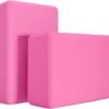 Yoga Blocks 2 Pack, Premium Yoga Brick Foam Blocks to Improve Strength, Flexibility & Balance, Light Weight - Safe and Stable Support for Yoga, Pilates, Meditation & Stretching