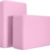 Yoga Blocks 2 Pack, Premium Yoga Brick Foam Blocks to Improve Strength, Flexibility & Balance, Light Weight - Safe and Stable Support for Yoga, Pilates, Meditation & Stretching