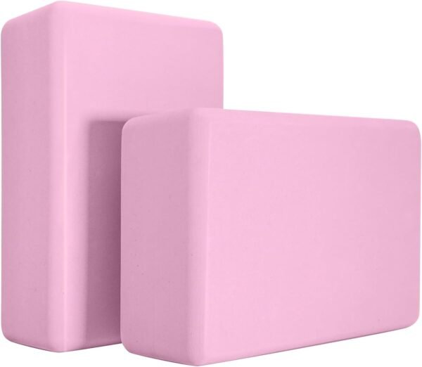 Yoga Blocks 2 Pack, Premium Yoga Brick Foam Blocks to Improve Strength, Flexibility & Balance, Light Weight - Safe and Stable Support for Yoga, Pilates, Meditation & Stretching