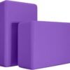 Yoga Blocks 2 Pack, Premium Yoga Brick Foam Blocks to Improve Strength, Flexibility & Balance, Light Weight - Safe and Stable Support for Yoga, Pilates, Meditation & Stretching