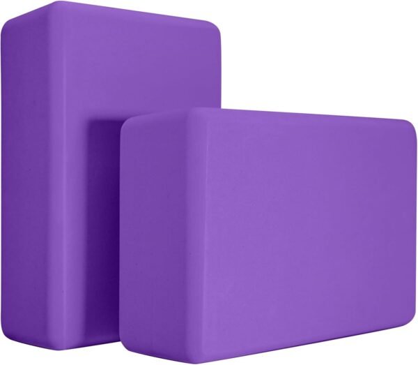 Yoga Blocks 2 Pack, Premium Yoga Brick Foam Blocks to Improve Strength, Flexibility & Balance, Light Weight - Safe and Stable Support for Yoga, Pilates, Meditation & Stretching