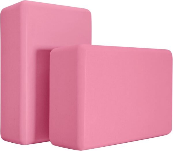 Yoga Blocks 2 Pack, Premium Yoga Brick Foam Blocks to Improve Strength, Flexibility & Balance, Light Weight - Safe and Stable Support for Yoga, Pilates, Meditation & Stretching