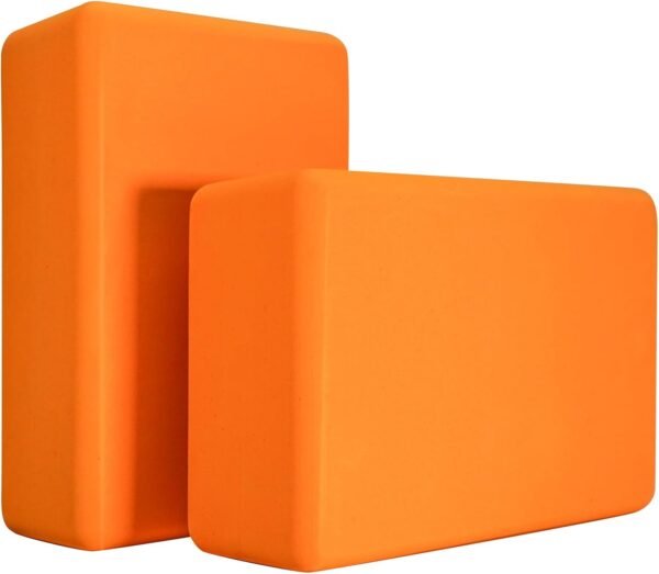 Yoga Blocks 2 Pack, Premium Yoga Brick Foam Blocks to Improve Strength, Flexibility & Balance, Light Weight - Safe and Stable Support for Yoga, Pilates, Meditation & Stretching