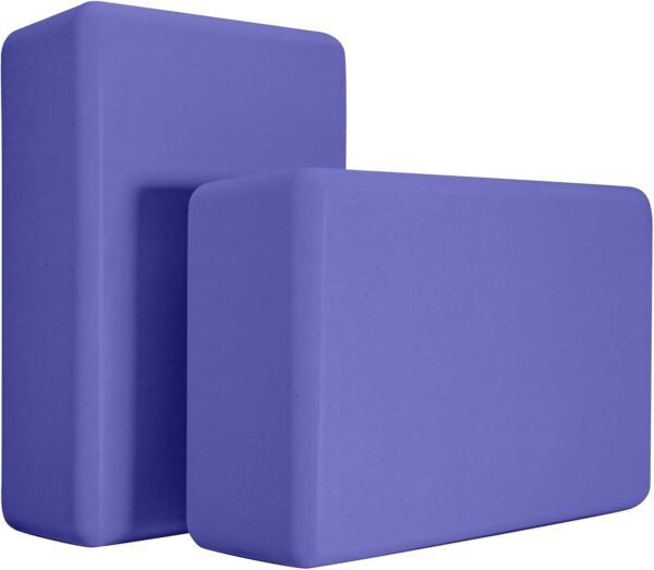 Yoga Blocks 2 Pack, Premium Yoga Brick Foam Blocks to Improve Strength, Flexibility & Balance, Light Weight - Safe and Stable Support for Yoga, Pilates, Meditation & Stretching