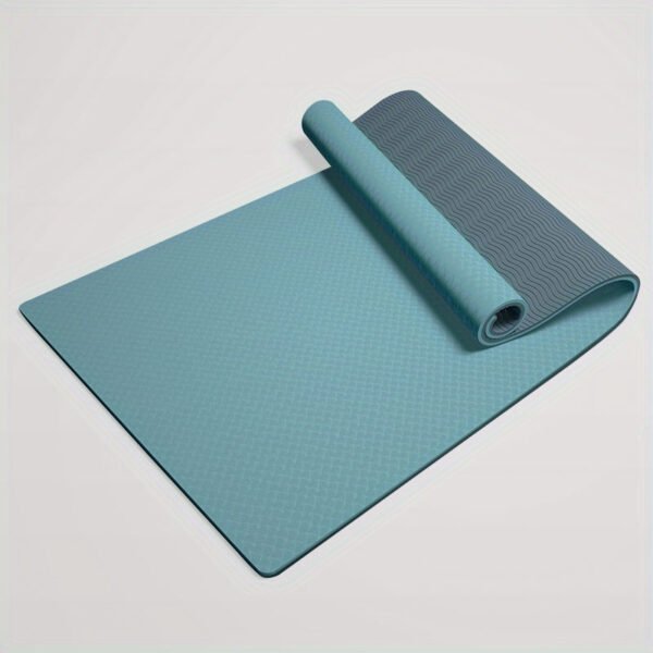1pc Solid Color Double-sided Non-slip Yoga Mat, Thicken TPE Pilates Mat, Workout Auxiliary Equipment
