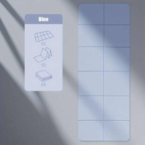 556ee079160ce6e05a4809a18184ddbc.jpg 1pc 4mm Thickness, Portable Folding Non-Slip Yoga Mat, Foldable Lightweight Fitness Mat, For Gym, Pilates, And Fitness, 183x61cm/6.0x2.0ft