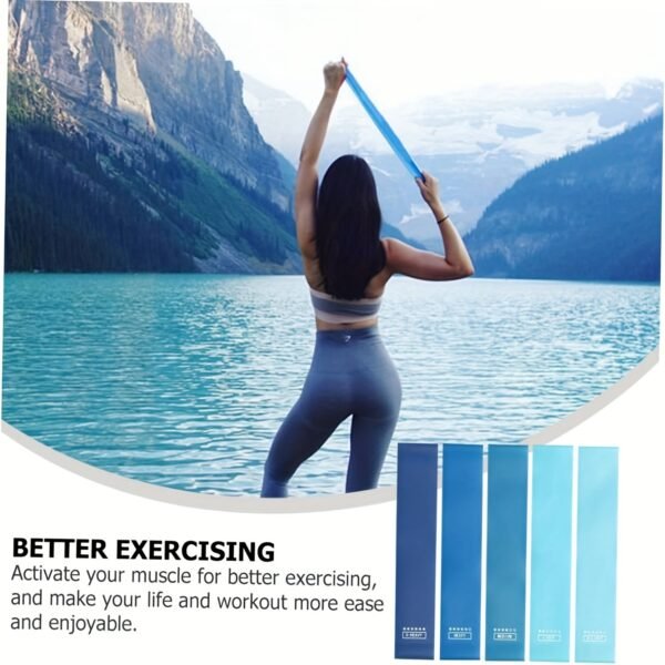 5pcs TPE Yoga Resistance Bands For Legs, Thighs And Butt Training, Elastic Rubber Pilates Stretch Bands For Women, For Home Gym Fitness Workout