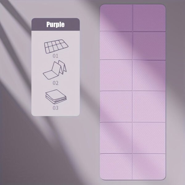 65741c1b384b2a12299720e864df40a8.jpg 1pc 4mm Thickness, Portable Folding Non-Slip Yoga Mat, Foldable Lightweight Fitness Mat, For Gym, Pilates, And Fitness, 183x61cm/6.0x2.0ft