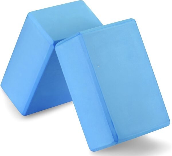 2 High Density Yoga Blocks, 9"x6"x4" Each, Pair, Multiple Colors