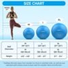Yoga Ball Exercise Ball, Anti Slip Stability Ball Chair, Heavy Duty Large Gym Ball for Fitness, Balance, Core Workout and Physical Therapy
