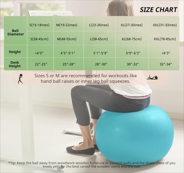 740df5433d7855684f0a1d7ec33b799a.jpg Yoga Ball Exercise Ball for Working Out, 5 Sizes Gym Ball, Birthing Ball for Pregnancy, Swiss Ball for Physical Therapy, Balance, Stability, Fitness, Office Ball Chair, Quick Pump Included
