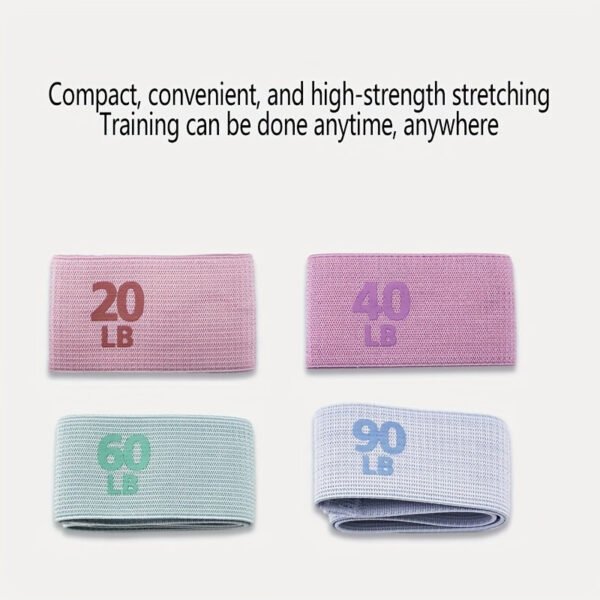 4pcs Yoga & Pilates Resistance Band Set - Elastic Stretch Bands For Hip Training, Fitness & Body Shaping - Durable Polyester Fabric Yoga Strap Yoga Mat Strap