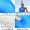 Yoga Ball Exercise Ball, Anti Slip Stability Ball Chair, Heavy Duty Large Gym Ball for Fitness, Balance, Core Workout and Physical Therapy