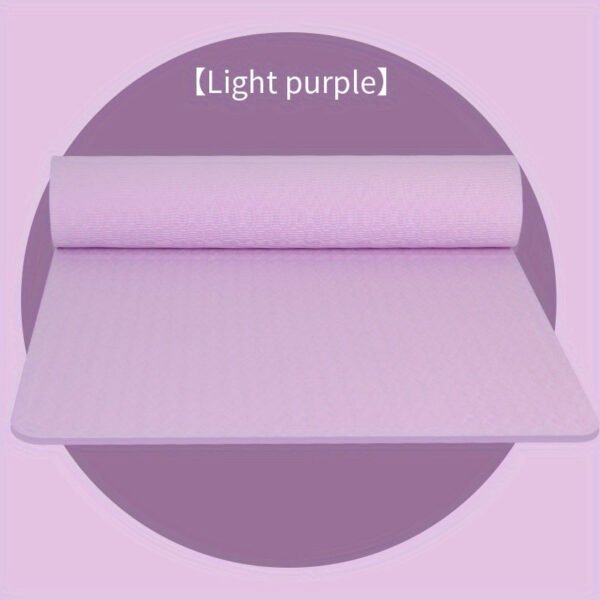 1pc Solid Color TPE Yoga Mat, Lightweight Non-slip Fitness Mute Exercise Mat For Outdoor Sports, Yoga Equipment, Home Workout Supplies