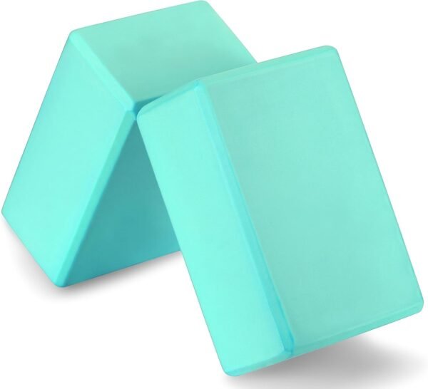 2 High Density Yoga Blocks, 9"x6"x4" Each, Pair, Multiple Colors