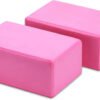 2 High Density Yoga Blocks, 9"x6"x4" Each, Pair, Multiple Colors