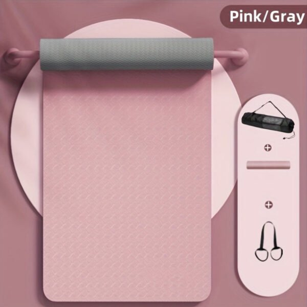 Non-Slip Yoga Mat: Eco-Friendly, Anti-Tear, 1/4" Thick, Pilates Fitness Mats for Women - Home Workout with Carrying Sling and Storage Bag