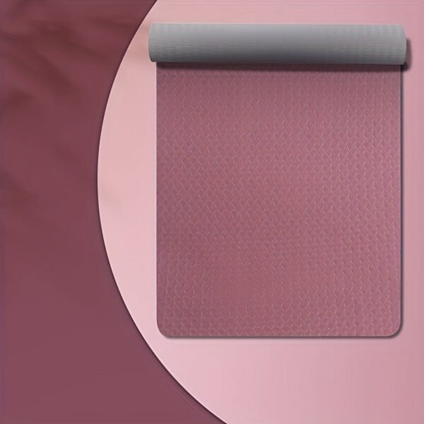 1pc Solid Color Double-sided Non-slip Yoga Mat, Thicken TPE Pilates Mat, Workout Auxiliary Equipment