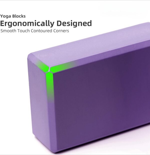 Yoga Blocks 2 Pack Meditation Pilates Accessories High Density EVA Cork and Stretching Non-Slip Lightweight Durable Bricks for Improving Poses and Balance,9"x6"x4" Each,2 Colors Selected