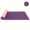 1pc Two-color Soft TPE Yoga Mat, Thickened Non-slip Sports Fitness Mat, Suitable For Dance, Exercise, Body Training