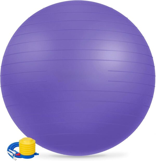 Yoga Ball Exercise Ball, Anti Slip Stability Ball Chair, Heavy Duty Large Gym Ball for Fitness, Balance, Core Workout and Physical Therapy
