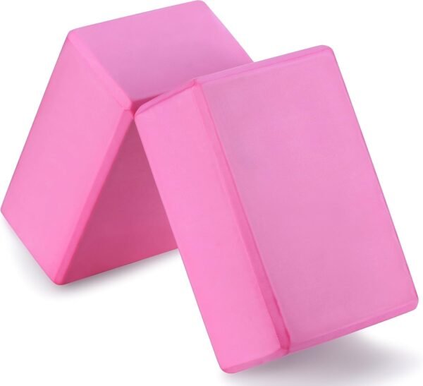 2 High Density Yoga Blocks, 9"x6"x4" Each, Pair, Multiple Colors