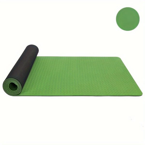 1pc Two-color Soft TPE Yoga Mat, Thickened Non-slip Sports Fitness Mat, Suitable For Dance, Exercise, Body Training