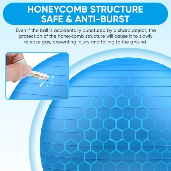 Yoga Ball Exercise Ball, Anti Slip Stability Ball Chair, Heavy Duty Large Gym Ball for Fitness, Balance, Core Workout and Physical Therapy