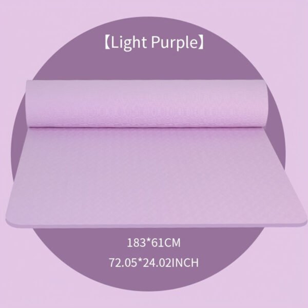 1pc Solid Color TPE Yoga Mat, Lightweight Non-slip Fitness Mute Exercise Mat For Outdoor Sports, Yoga Equipment, Home Workout Supplies