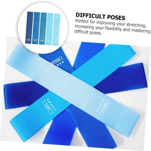 5pcs TPE Yoga Resistance Bands For Legs, Thighs And Butt Training, Elastic Rubber Pilates Stretch Bands For Women, For Home Gym Fitness Workout